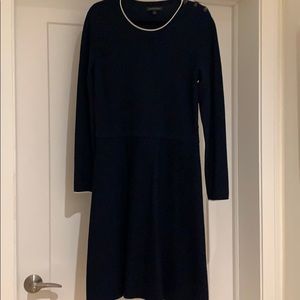 Navy blue A- line sweater dress
